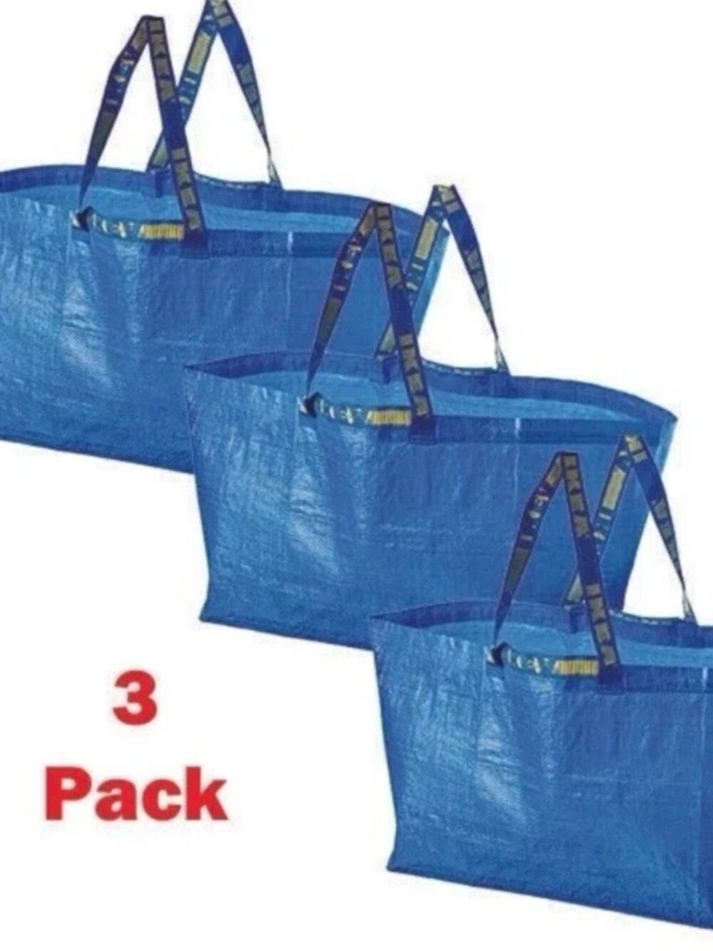 FRAKTA 206.111.08 Shopping bag, large, blue, 22x15x14 "/19 gallon/3 pack